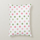 Pink & Sage Green Pastel Polka Dot Dekokissen (Vorderseite(Vertikal))