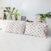 Pink & Sage Green Pastel Polka Dot Kissenbezug