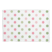 Pink & Sage Green Pastel Polka Dot Kissenbezug (Vorderseite)