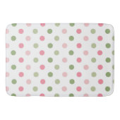 Pink & Sage Green Polka Dot Badematte (Vorderseite)