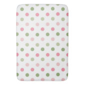 Pink & Sage Green Polka Dot Badematte (Vorderseite Vertikal)