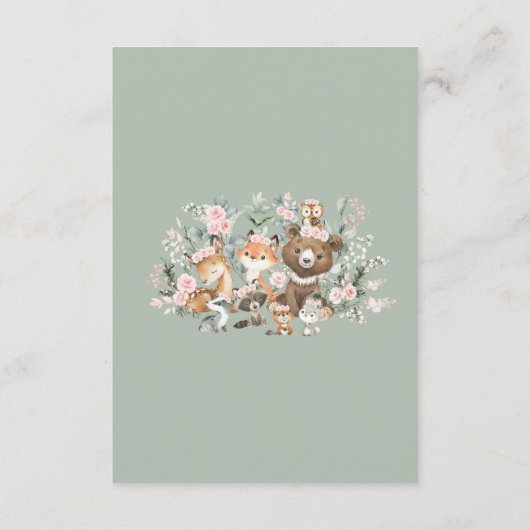 Pink Sage Greenerity Woodland Animals Bücher für B Begleitkarte (Rückseite)