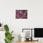 Pink & Sage Marmorblüte Poster (Heimbüro)