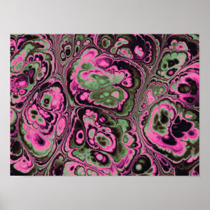 Pink & Sage Marmorblüte Poster