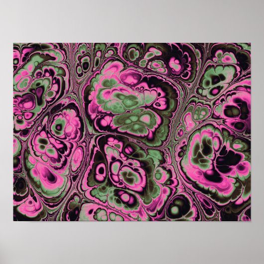 Pink & Sage Marmorblüte Poster (Vorne)