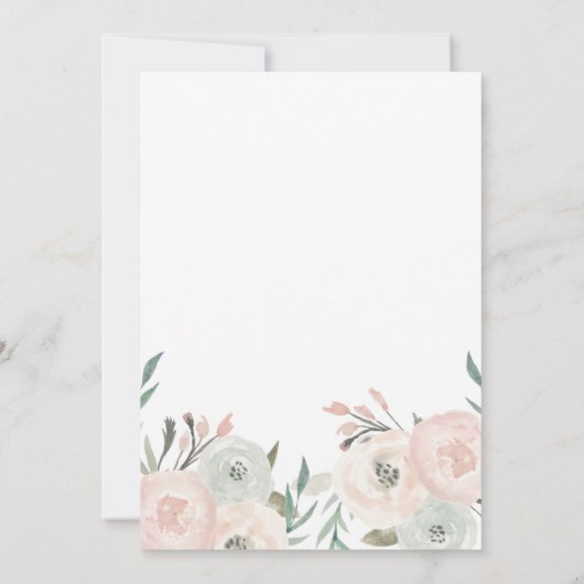 Pink & Sage Minze Grün Modernes Brautparty Einladung (Rückseite)