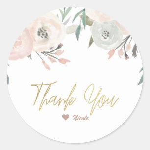 Pink & Sage Minze Grün Modernes Brautparty Runder Aufkleber