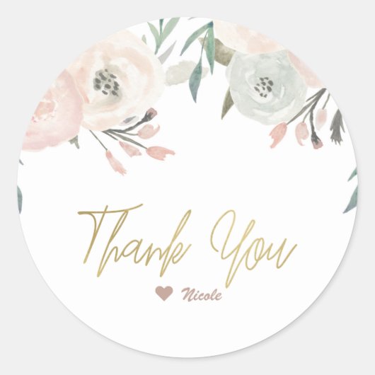 Pink & Sage Minze Grün Modernes Brautparty Runder Aufkleber (Vorderseite)