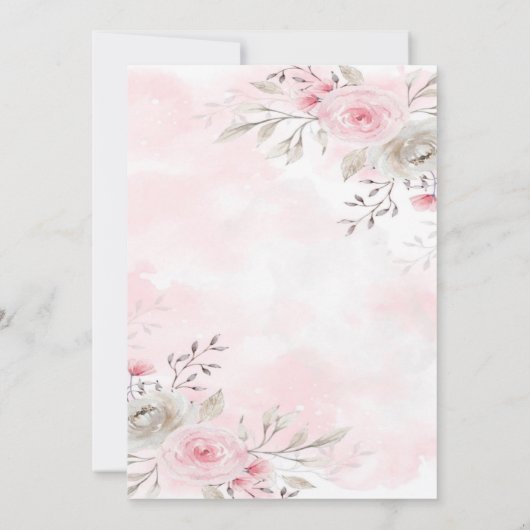 Pink Sage Peony Deer Antler S Polterabend Einladun (Rückseite)