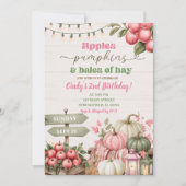 Pink Sage Rustikaler Herbst-Geburtstag Einladung (Vorderseite)