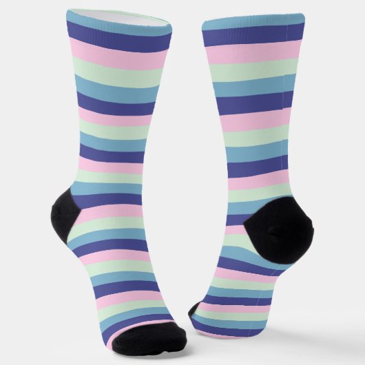 Pink, Sage und Sky Blue Socken (Gewinkelt)