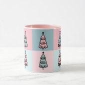 Pink Sage Weihnachtsbaummuster Tasse (Zentrum)