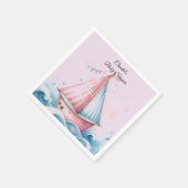 Pink Sailboat Nautical Baby Dusche Papier Napkins Serviette (Ecke)