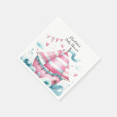 Pink Sailboat Nautical Baby Dusche Papier Napkins Serviette (Ecke)