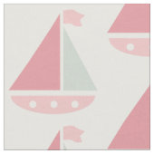 Pink Sailboat Pattern Nautic White Stoff (Nahaufnahme)