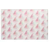 Pink Sailboat Pattern Nautic White Stoff (Fat Quarter (45,7 x 55,9 cm))