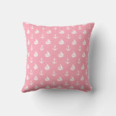 Pink Sailboote und Anchors Muster Kissen (Rückseite)