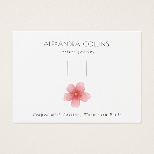 Pink Sakura Blossom Floral Hair Clip Display Card (Vorderseite)