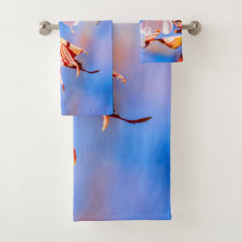 Pink Sakura Blume Blue Sky Badhandtuch Set