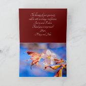 Pink Sakura Blume Blue Sky Dankeskarte (Innenseite)