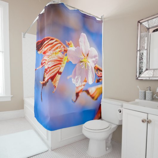 Pink Sakura Blume Blue Sky Duschvorhang (Beispiel)