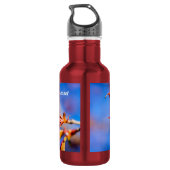 Pink Sakura Blume Blue Sky Edelstahlflasche (Rückseite)