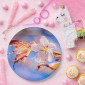 Pink Sakura Blume Blue Sky Pappteller (Party)