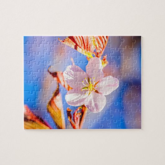 Pink Sakura Blume Blue Sky Puzzle (Horizontal)