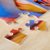 Pink Sakura Blume Blue Sky Puzzle (Seite)