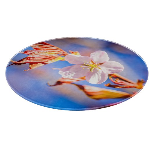 Pink Sakura Blume Blue Sky Schneidebrett (Ecke)