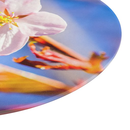 Pink Sakura Blume Blue Sky Schneidebrett (Ecke)