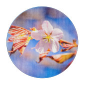 Pink Sakura Blume Blue Sky Schneidebrett (Vorderseite)