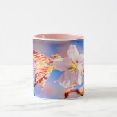Pink Sakura Blume Blue Sky Tasse (Zentrum)