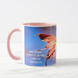 Pink Sakura Blume Blue Sky Tasse