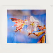 Pink Sakura Blume Blue Sky Wandteppich (Vorderseite (Horizontal))