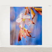Pink Sakura Blume Blue Sky Wandteppich (Vorderseite)