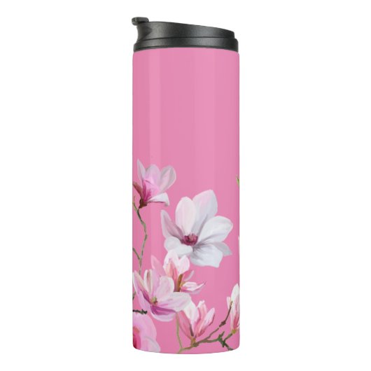 Pink Sakura Blume Design Thermosbecher (Nach rechts gedreht)