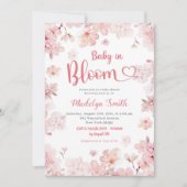 Pink Sakura Cherry Blossom Baby in Bloom Einladung (Vorderseite)