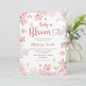 Pink Sakura Cherry Blossom Baby in Bloom Einladung (Stehend Vorderseite)