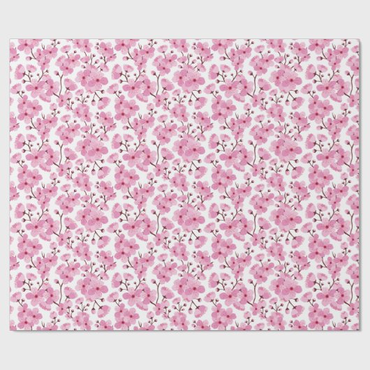 Pink Sakura Geschenkpapier (Flach)