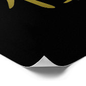 Pink Sakura Gold Schwarzes Japanisches Screen Post Poster (Ecke)