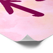 Pink Sakura Kanji Japanese Calligraphy Poster (Ecke)