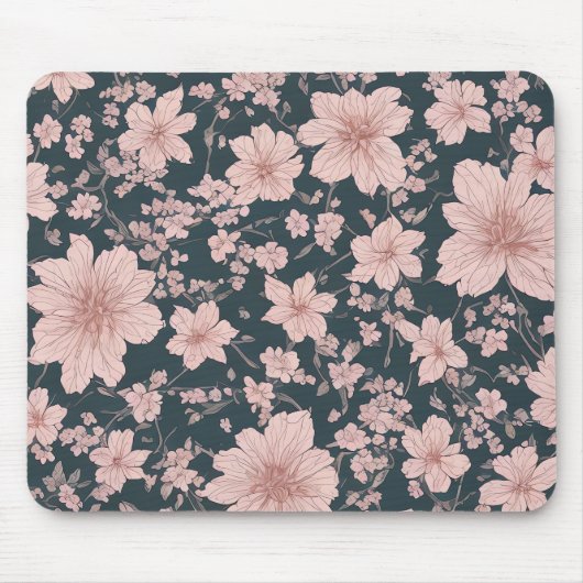 Pink Sakura Muster Mousepad (Vorne)