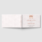 Pink Sakura Ribbon Engagement Party Gästebuch (Voll)