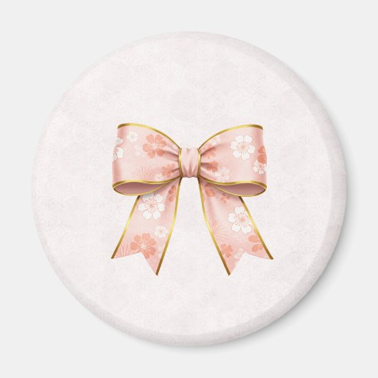 Pink Sakura Ribbon – Japanese-Inspired Magnet (Vorne)