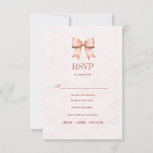 Pink Sakura Ribbon – Japanese-Inspired RSVP Karte (Vorderseite)