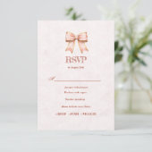 Pink Sakura Ribbon – Japanese-Inspired RSVP Karte (Stehend Vorderseite)