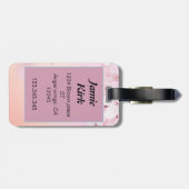 Pink Sakura tree Monogramm personalisieren Gepäckanhänger (Rückseite horizontal)