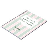 Pink Salbeigrün inspirierendes Zitat schreiben Notizblock (Linke Seite)