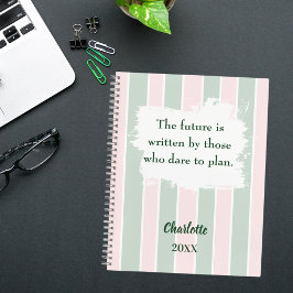 Pink Salbeigrün inspirierendes Zitat schreiben Notizblock